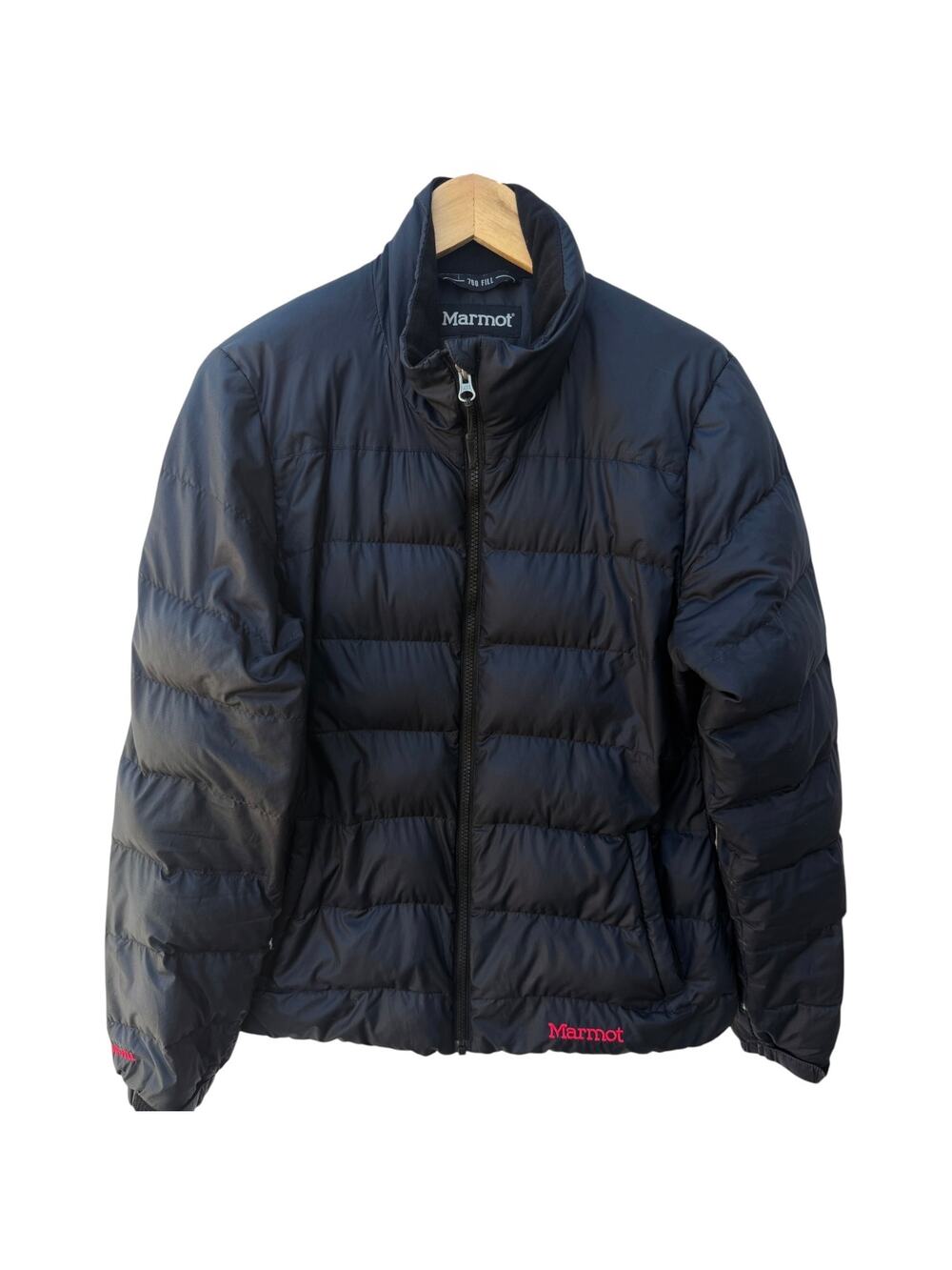 Marmot Down Puffer Jacket Mens Medium Black 700 Fill Insulated Packable